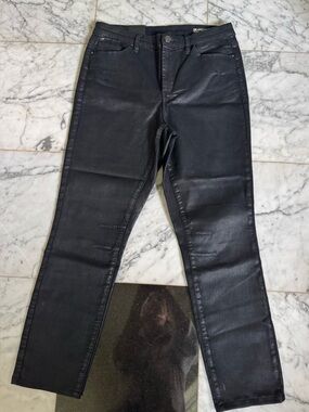 BLANKNYC "The Bond" Mid Rise Skinny Jeans Coated Black 30 leather-look rock edgy